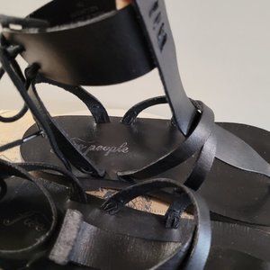 FREE PEOPLE Vacation Day Wrap Sandals - Black